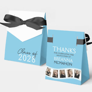 Light Blue & White Photo Collage Filmstrip Favour Box