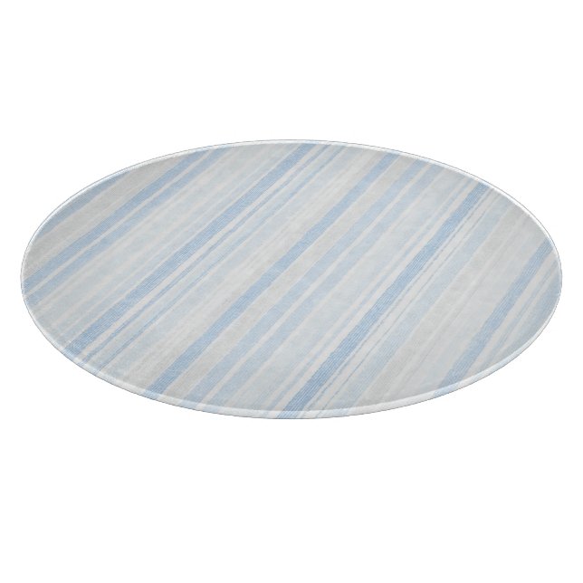 Light Blue White Plaid Stripes  Cutting Board (Corner)