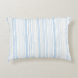 Light Blue White Plaid Stripes Decorative Cushion