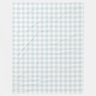 Light Blue White Plaid Stripes Fleece Blanket