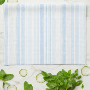 Light Blue White Plaid Stripes  Tea Towel