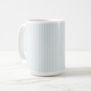 Light Blue White Stripes Coffee Mug