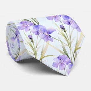 Light Blue Wildflowers Neck Tie