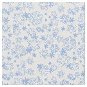 Light Blue Winter Snowflake Pattern Fabric