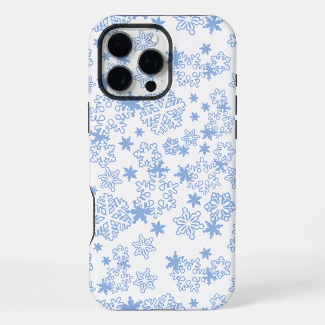 Light Blue Winter Snowflake Pattern iPhone Case (Back)