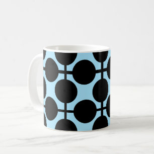 Light blue with black geometric coffee mug