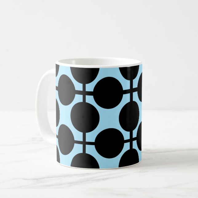Light blue with black geometric  coffee mug (Front Left)