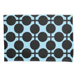 Light blue with black geometric pillowcase