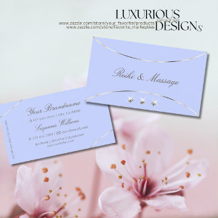 Light Blue with White Gold Decor and Jewels Modern Business Card