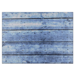 Light Blue Wood Planks Large Cutting Board