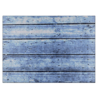 Light Blue Wood Planks Large Cutting Board