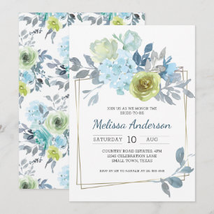Light Blue Yellow Green Floral Bridal Shower