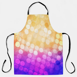 Light Blue, Yellow pattern with spheres. Blurred b Apron