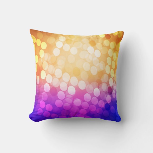 Light Blue, Yellow pattern with spheres. Blurred b Cushion (Front)