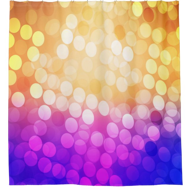 Light Blue, Yellow pattern with spheres. Blurred b Shower Curtain (Front)