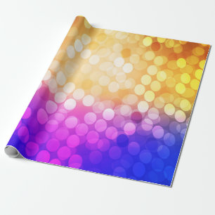 Light Blue, Yellow pattern with spheres. Blurred b Wrapping Paper