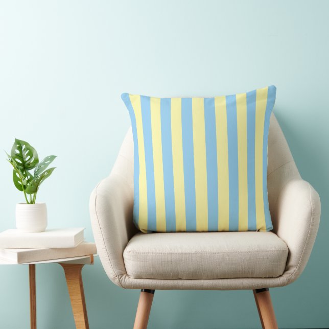 Light Blue & Yellow Striped  Cushion (Chair)