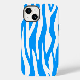 Light Blue Zebra Print Case-Mate iPhone 14 Case