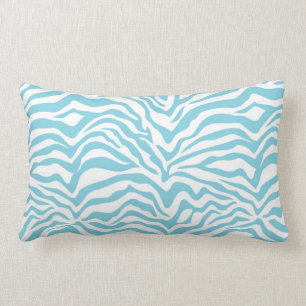 Light Blue Zebra Print Lumbar Cushion