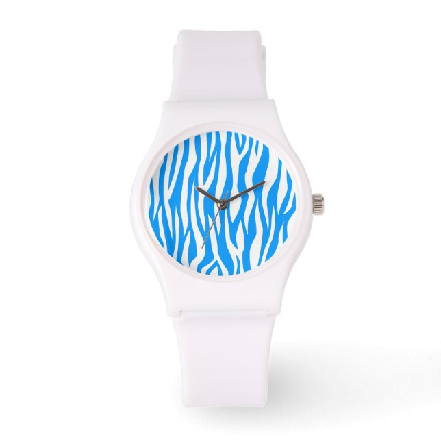 Light Blue Zebra Print Watch (Front)
