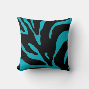 Light Blue Zebra Stripe Animal Print Cushion