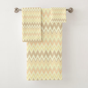 Light blue zigzag bath towel set