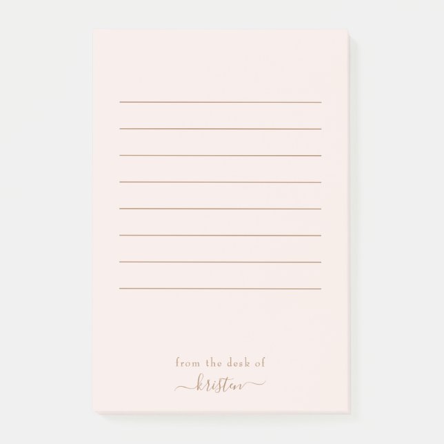 Light Blush From the Desk of Custom Lined Large Post-it Notes (Front)