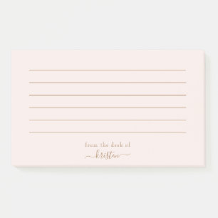 Light Blush From the Desk of Custom Lined Post-it Notes