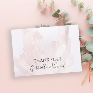 Light Blush Pink Crystals Wedding Thank You