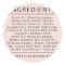 Light blush pink ingredient list product label