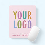 Light Blush Pink Mouse Pad Custom Logo Non Slip<br><div class="desc">Personalize our mouse pad with your company logo and custom text. It has a cloth surface with a non-slip rubber base. Designed in light pink and other colors (all colors are customizable). It's 9.25 inch x 7.75 inch* with a rounded rectangle shape. No minimum order quantity and no setup fee....</div>