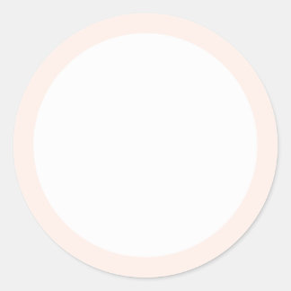 Light blush pink solid colour border blank classic round sticker