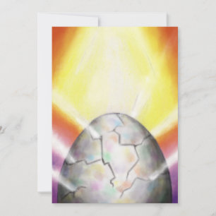 light breaking out of large easter egg holiday card