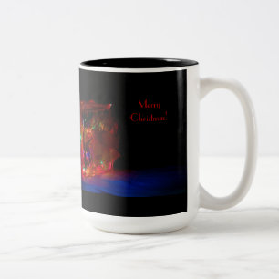 Light Brick Merry Christmas Two-Tone Coffee Mug
