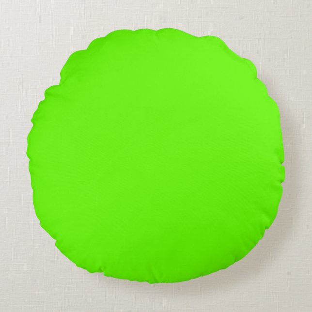 light bright Leaf Green  solid plain colour Custom Round Cushion (Front)