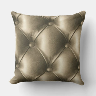Light bronze Faux Leather Print Upholstered Pillow