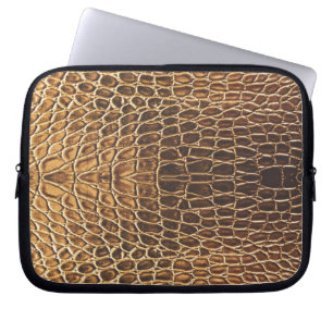 Light Brown Alligator Skin Print Laptop Sleeve