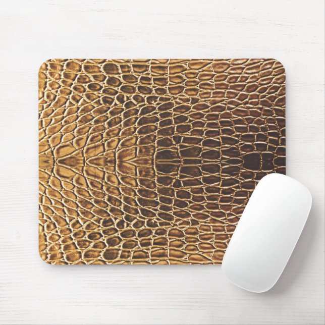 Light Brown Alligator Skin Print Mouse Pad (With Mouse)