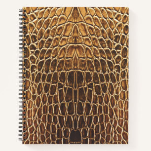 Light Brown Alligator Skin Print Spiral Notebook