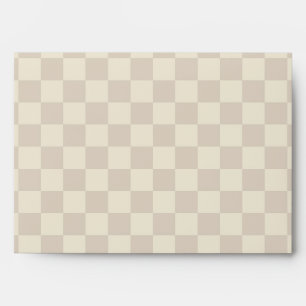 Light Brown and Off White Chequerboard Envelope