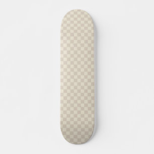 Light Brown and Off White Chequerboard Skateboard