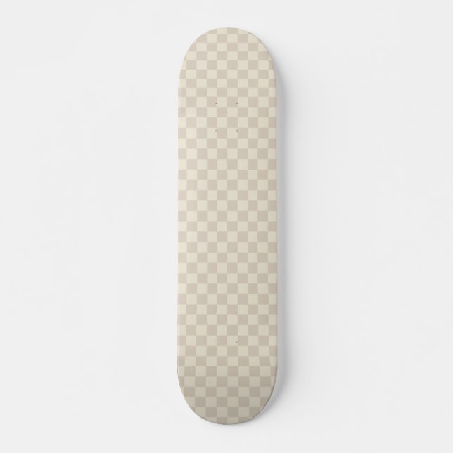 Light Brown and Off White Chequerboard Skateboard (Front)