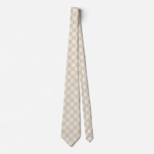 Light Brown and Off White Chequerboard Tie