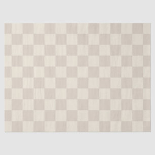 Light Brown and Off White Chequerboard Tissue Paper