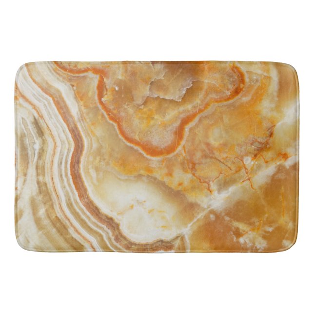Light Brown & Beige Marble Stone Texture Print Bath Mat (Front)