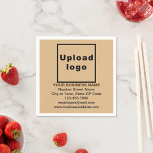 Light Brown Business Brand on Paper Napkin