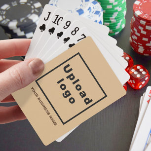 Light Brown Business Brand on Playing Cards