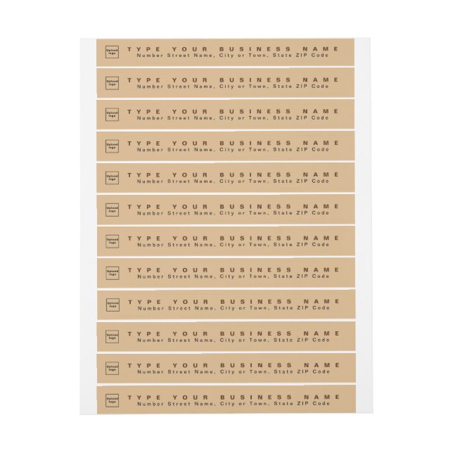 Light Brown Business Return Address Slim Wrap Around Label (Sheet)