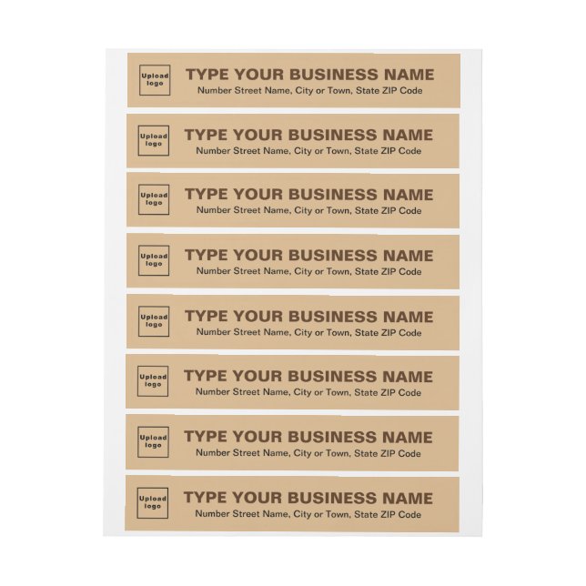 Light Brown Business Wrap Around Address Label (Sheet)