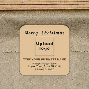 Light Brown Christmas Business Square Sticker